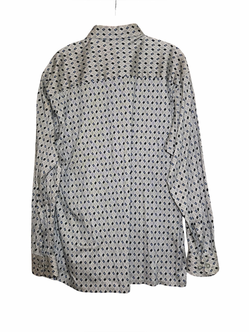 Guy Laroche Geometric Print Shirt Large Retro 90s Art Dad Patterned Button Up - Picture 2 of 3